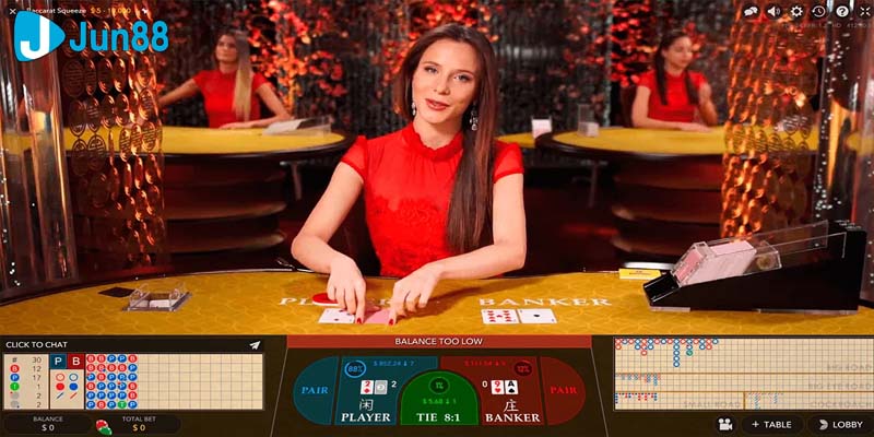 Baccarat Jun88 là game bài hấp dẫn, được yêu thích nhất 2025