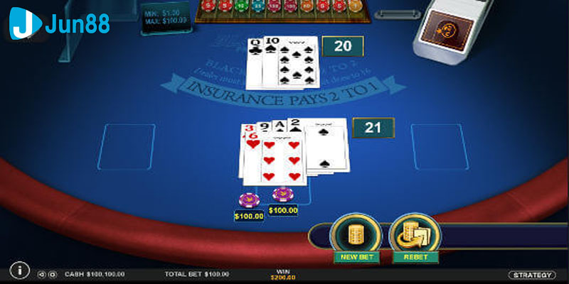 Hướng dẫn cách chơi Blackjack Jun88 chi tiết cho người chơi
