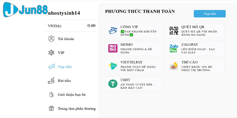Hướng dẫn giao dịch nạp điểm chi tiết, dễ dàng thực hiện