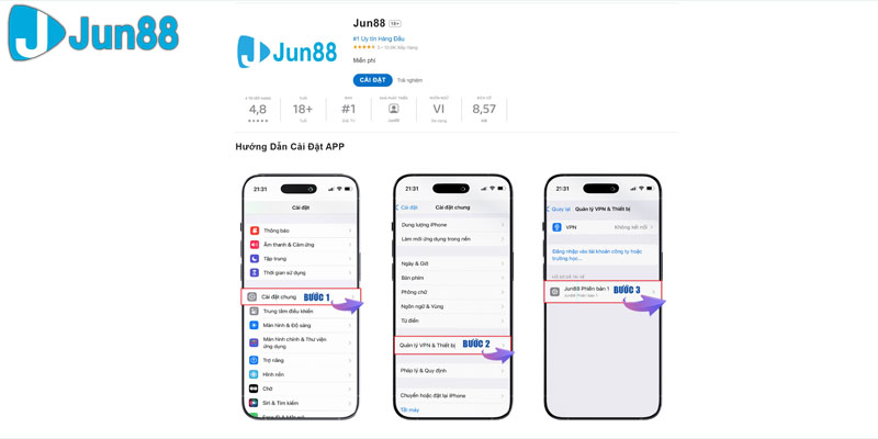 Hướng dẫn tải app Jun88 nhanh chóng, đơn giản với 4 bước